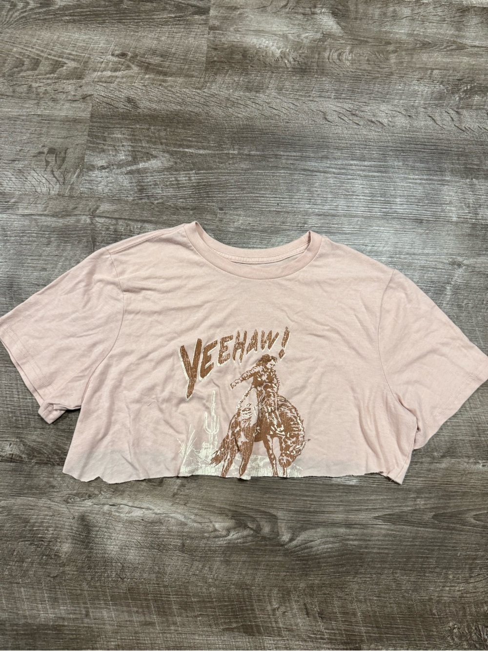 Wrangler Self Cropped Cowboy Yeehaw Shirt Large